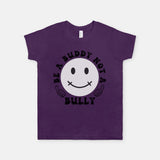 Be A Buddy Not A Bully graphic design purple tee