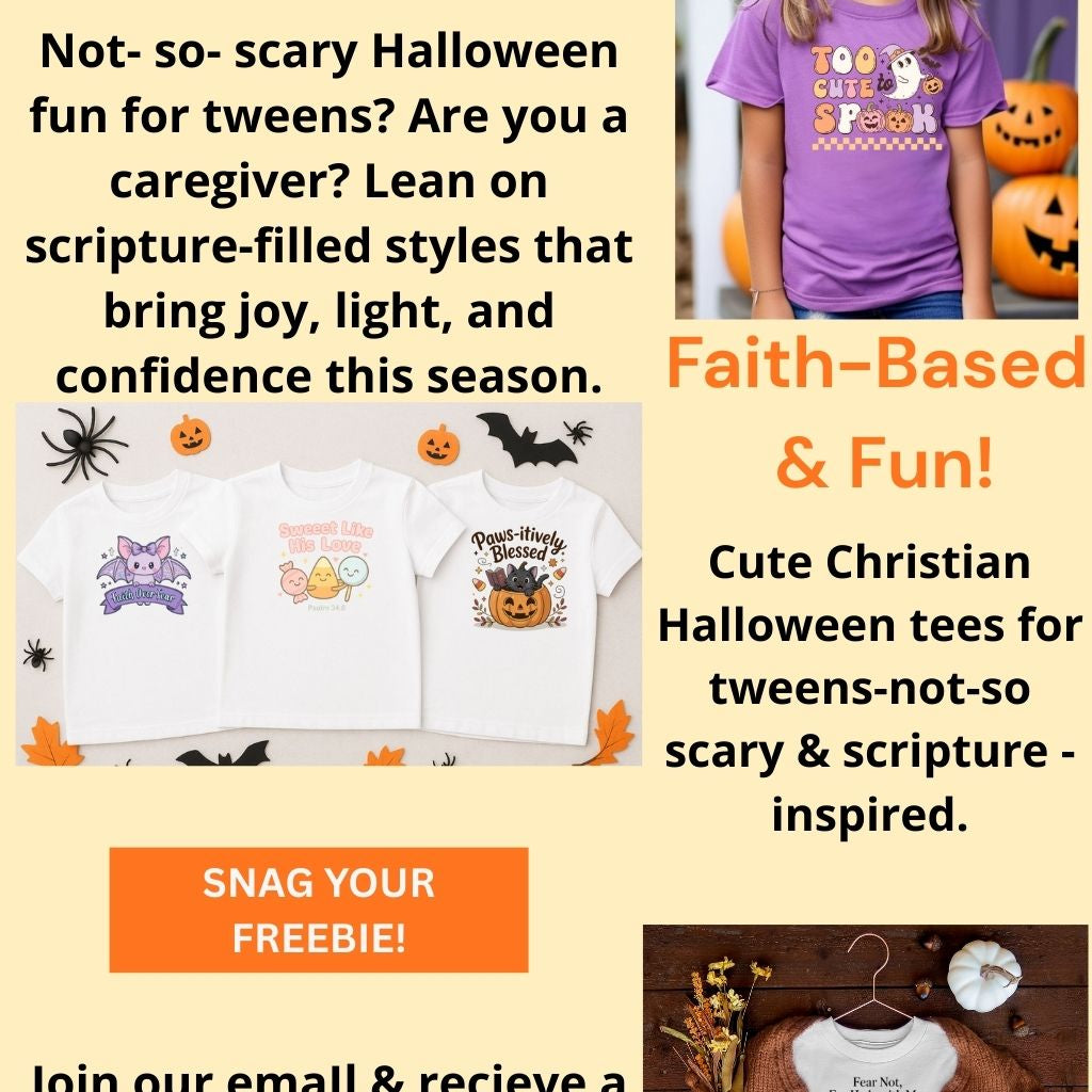 🎃Faith, Fun, and Fall Vibes: 5 Christian Halloween Shirts Tween Girls Will Love