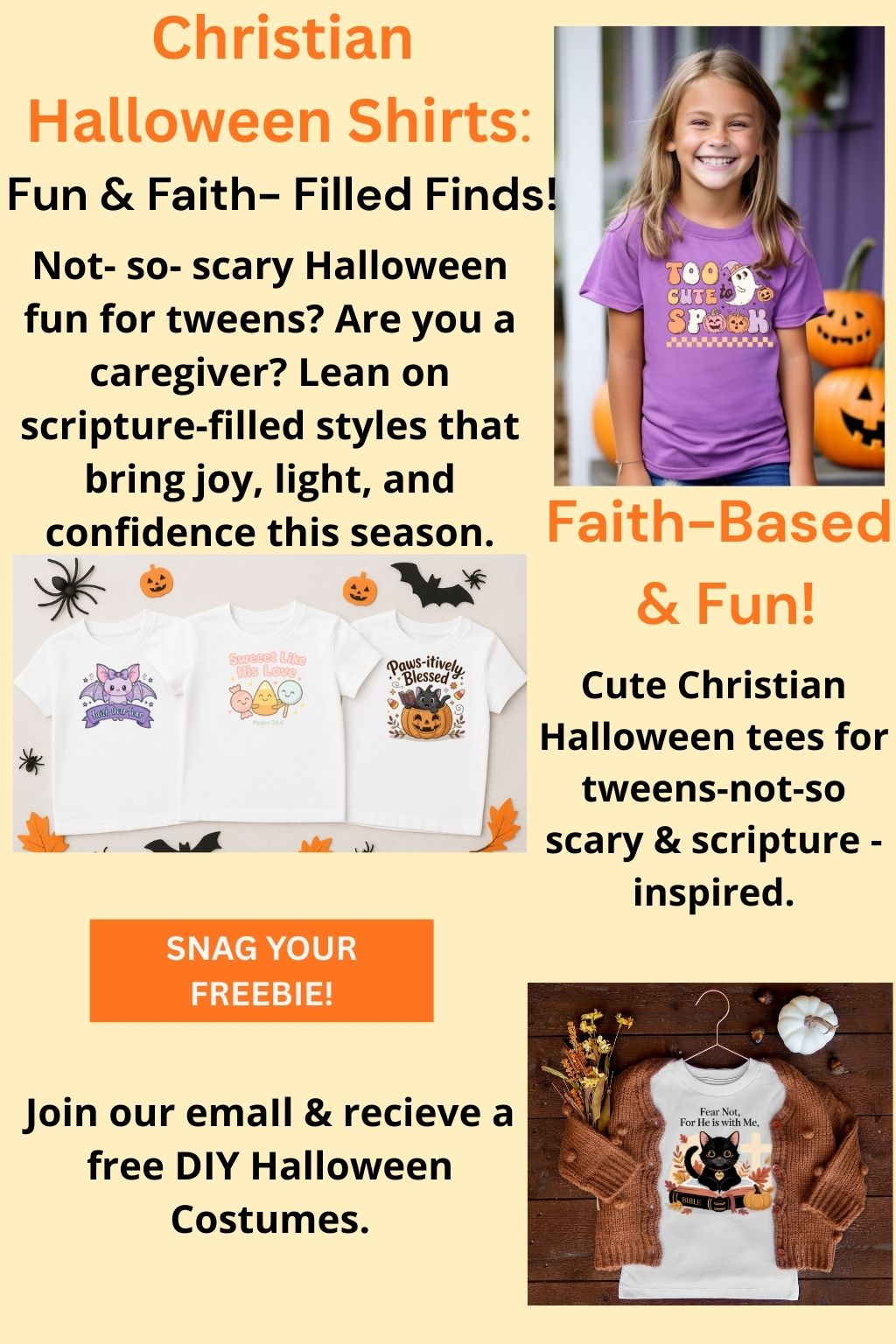 🎃Faith, Fun, and Fall Vibes: 5 Christian Halloween Shirts Tween Girls Will Love