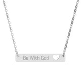 Be With God Cutout Heart Bar Necklace