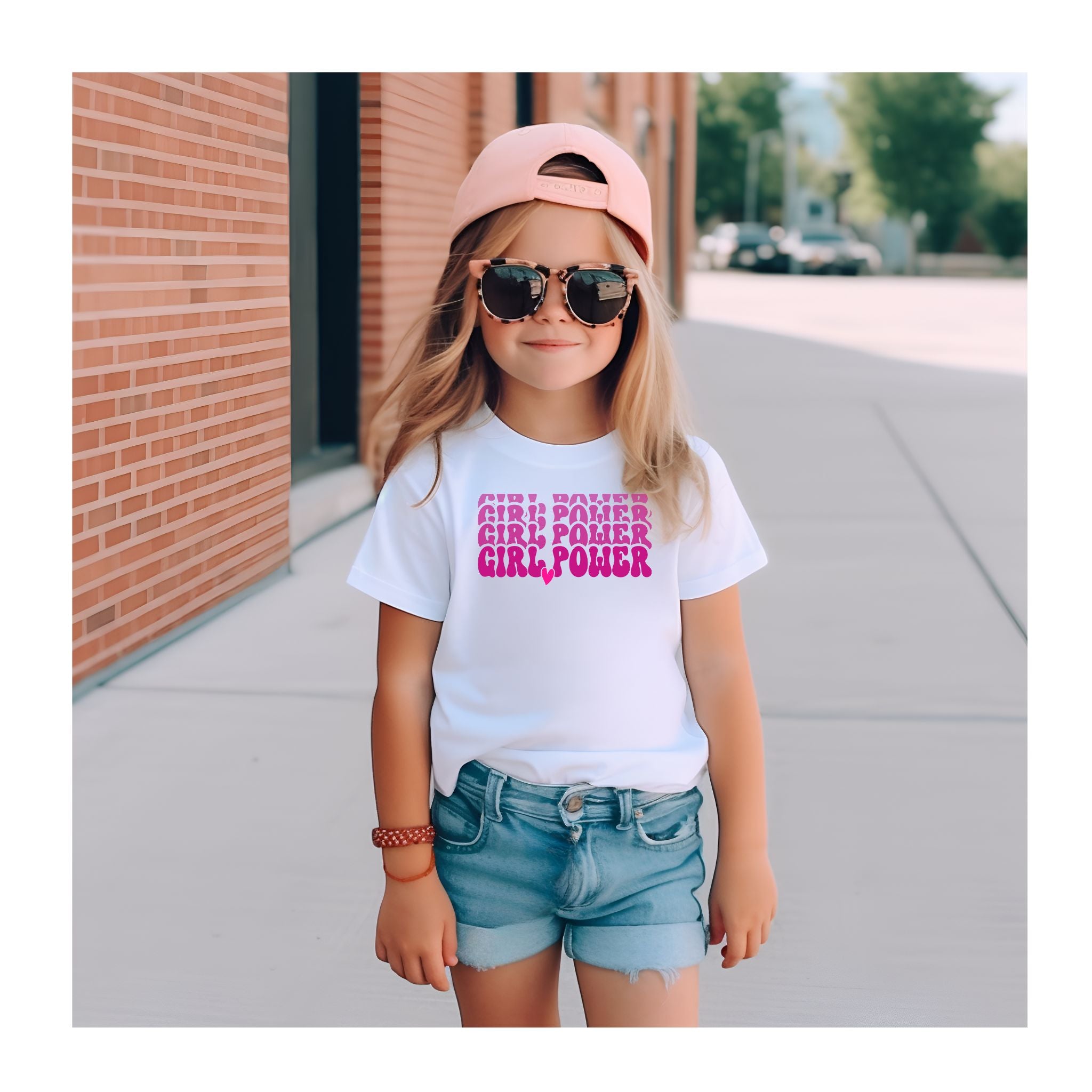 Youth Girl Power Graphic Design T-shirt Girl Power