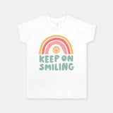 Rainbow image with smile face Keep On Smiling Youth Graphic Design T-shirt