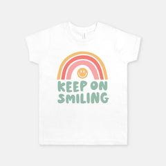 Rainbow image with smile face Keep On Smiling Youth Graphic Design T-shirt