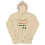 Grateful heart faithful god graphic design on a hoodie